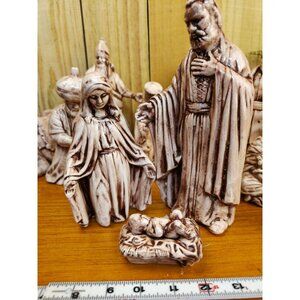Hand-Painted Ceramic Nativity Scene Set With 12 Figurines Including Holy Family